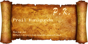 Preil Kunigunda névjegykártya